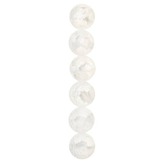 12 Pack: White Crackled Quartz Round Beads, 20mm by Bead Landing™